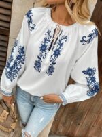 Bluza Dama Paulo Alba cu Print Albastru