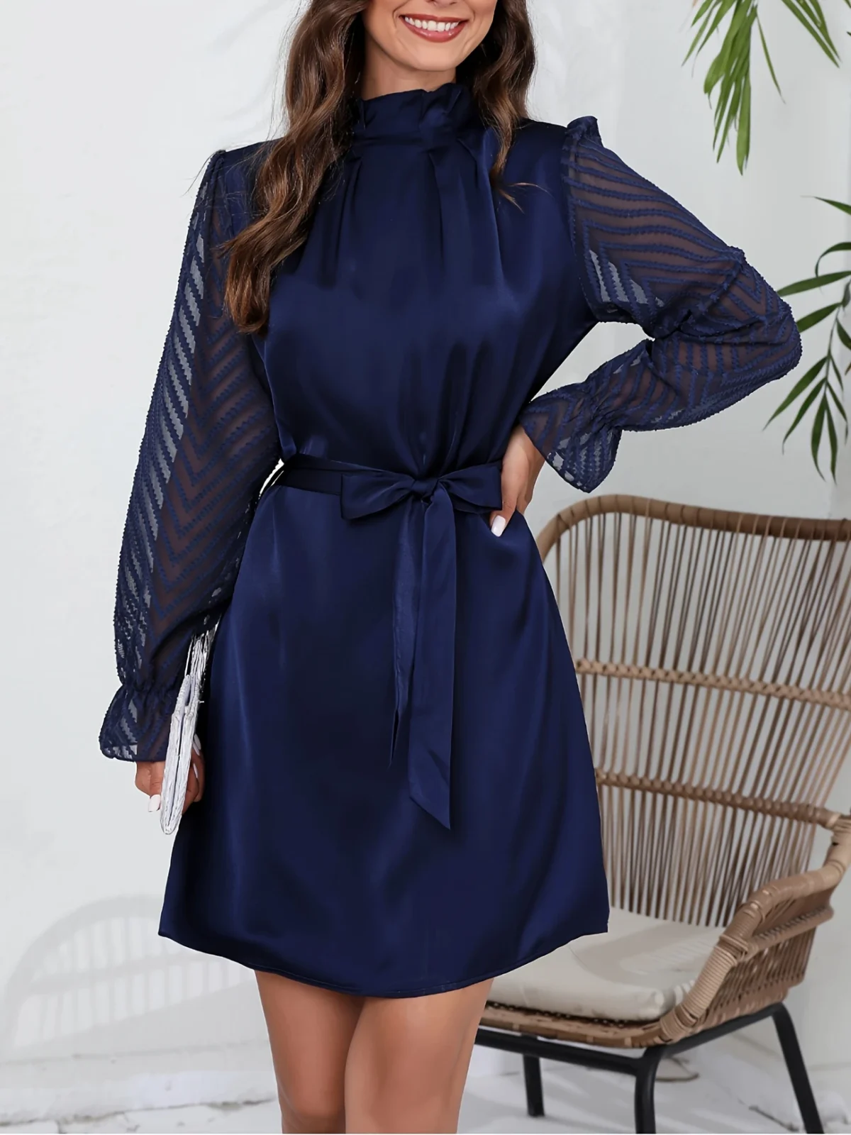 Rochie Scurta Daphne Bleumarin - imagine 1