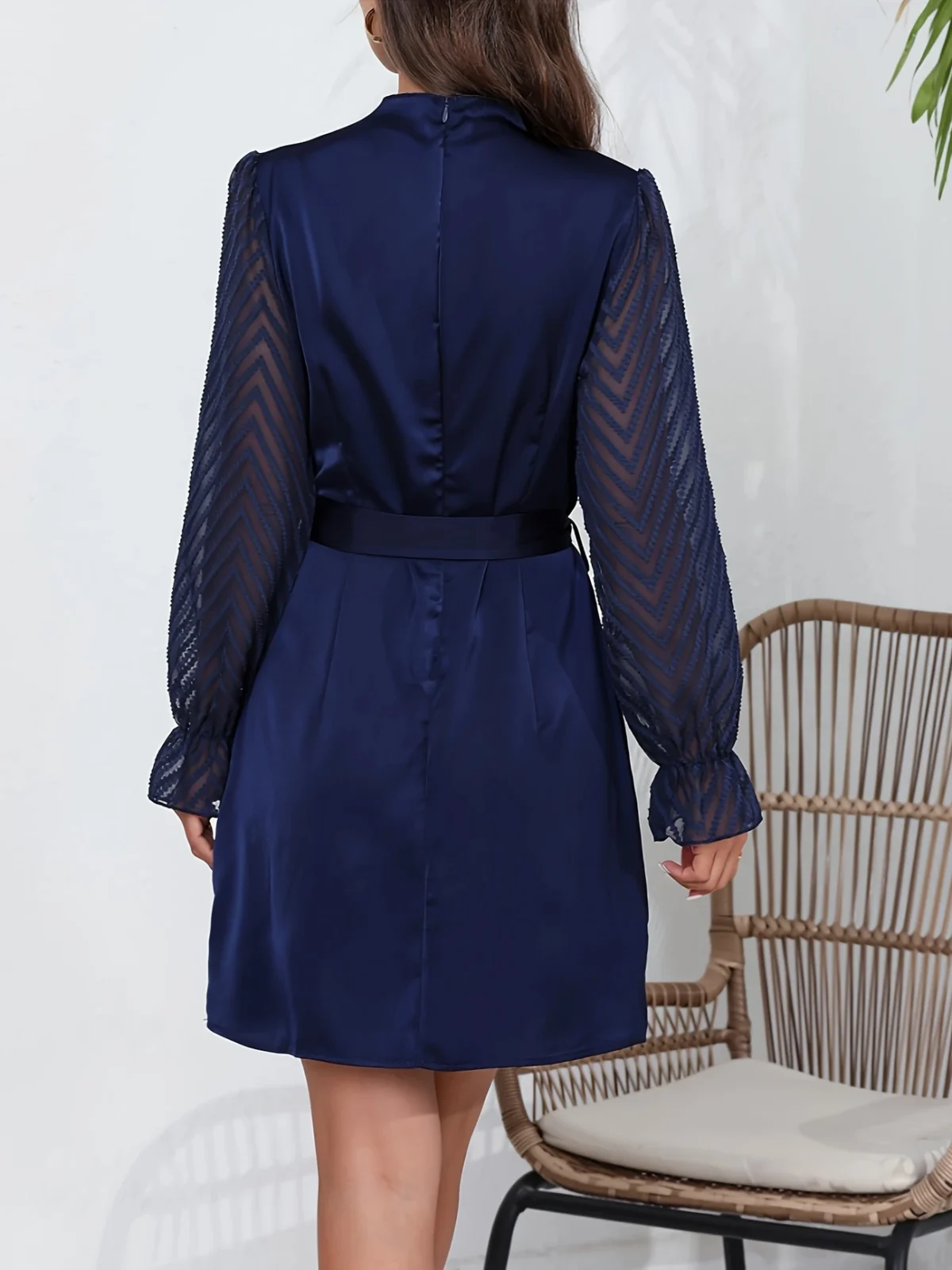 Rochie Scurta Daphne Bleumarin - imagine 2