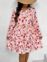 Rochie Scurta Martina Alba cu Print Floral Multicolor - Marimi Mari