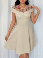 Rochie Scurta Esra Crem