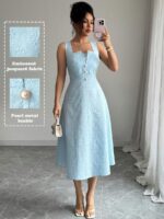 Rochie Midi Noemi Bleu - imagine 4