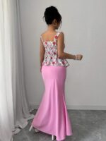 Compleu cu Fusta Gladys Roz cu Print  Multicolor - imagine 2
