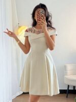 Rochie Scurta Esra Crem - imagine 3