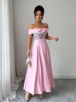 Rochie Lunga Brieta Roz