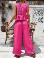 Compleu Zora Roz format din Top si Pantalon - imagine 2
