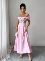Rochie Lunga Brieta Roz - imagine 3