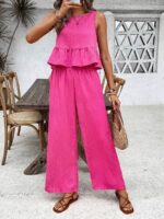 Compleu Zora Roz format din Top si Pantalon