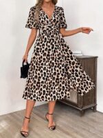Rochie Midi Lara cu Print Leopard