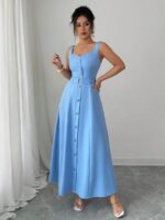 Rochie Lunga Misina Bleu - imagine 3