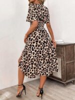 Rochie Midi Lara cu Print Leopard - imagine 2