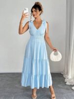 Rochie Lunga Daria Bleu - Marimi Mari