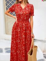 Rochie Lunga Darlya Rosie cu Print Alb - imagine 2