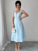 Rochie Midi Lilith Bleu - imagine 3