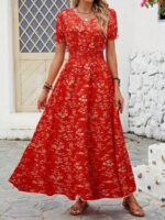 Rochie Lunga Darlya Rosie cu Print Alb
