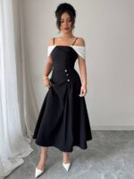 Rochie Lunga Claudie Neagra - imagine 3