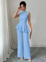 Compleu Alamo Bleu format din Top si Pantalon