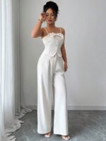 Compleu Armisa Alb format din Bluza si Pantalon - imagine 3