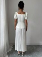 Rochie Lunga Lariza Crem - imagine 2