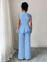 Compleu Alamo Bleu format din Top si Pantalon - imagine 2