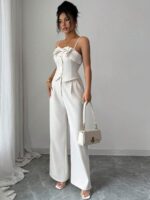 Compleu Armisa Alb format din Bluza si Pantalon