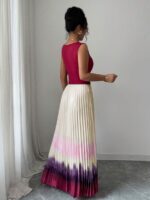 Rochie Lunga Nadyna Alba cu Grena - imagine 2