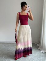 Rochie Lunga Nadyna Alba cu Grena