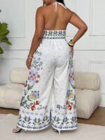 Salopeta Lunga Cintia Alba cu Print Multicolor - Marimi Mari - imagine 2