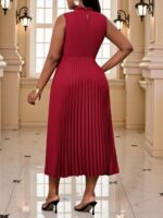 Rochie Midi Jolanda Grena cu Pliuri - Marimi Mari - imagine 2