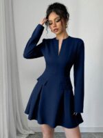 Rochie Scurta Begonia Bleumarin - imagine 3