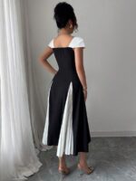 Rochie Midi Omaya Neagra cu Alb - imagine 2
