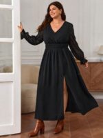 Rochie Lunga Monica Neagra - Marimi Mari