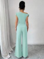Compleu Narcisa Menta format din Bluza si Pantalon - imagine 2