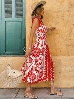 Rochie Midi Evelina Alba cu Print Portocaliu - imagine 2
