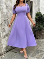 Rochie Lunga Grigorina Lila - Marimi Mari - imagine 3