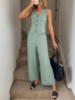 Compleu Sofia Vernil format din Vesta si Pantalon