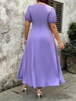 Rochie Lunga Grigorina Lila - Marimi Mari - imagine 2
