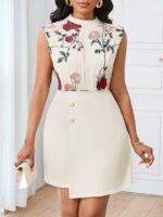 Rochie Scurta Alaina Crem - imagine 3