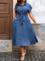 Rochie Midi Abrial Albastra - Marimi Mari