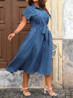Rochie Midi Abrial Albastra - Marimi Mari - imagine 3