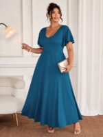 Rochie Lunga Izolda Albastra - Marimi Mari