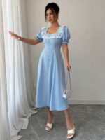 Rochie Midi Marilena Bleu - imagine 3