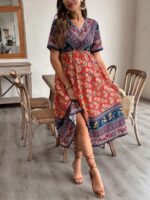 Rochie Midi de Maternitate Bileta Multicolora - imagine 3
