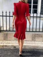 Rochie Midi Padina Rosie - imagine 2