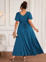 Rochie Lunga Izolda Albastra - Marimi Mari - imagine 2