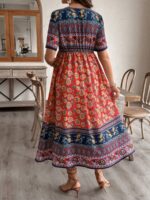 Rochie Midi de Maternitate Bileta Multicolora - imagine 2