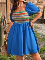Rochie Scurta Doina Albastra - Marimi Mari