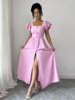 Rochie Lunga Adelise Roz - imagine 3