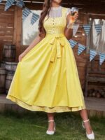Rochie Midi Miriam Galbena ( fara topul din dantela alba )