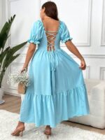 Rochie Lunga Despina Bleu - Marimi Mari - imagine 2